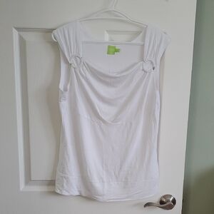 Adam Jacobs Elegant White Sleeveless Top